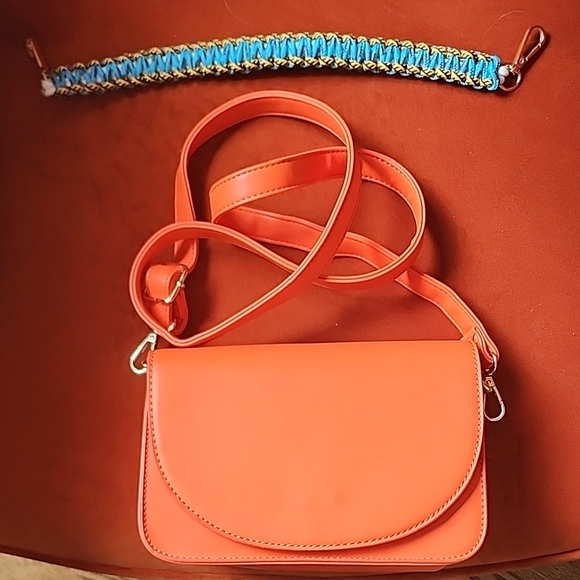 Handbags - Orange Purse With Double Straps
